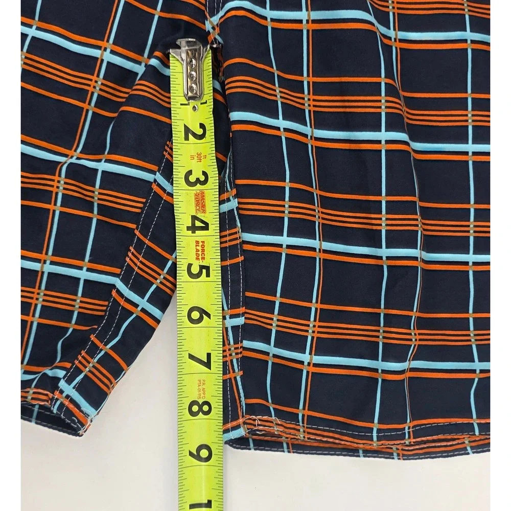 Billabong Vintage Mens Size 32 Board Shorts Plaid Blue Orange Swim Trunks